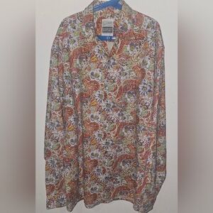 Vintage Gipsy Made in France Floral Paisley Button-Up Shirt | Size 3 (L)